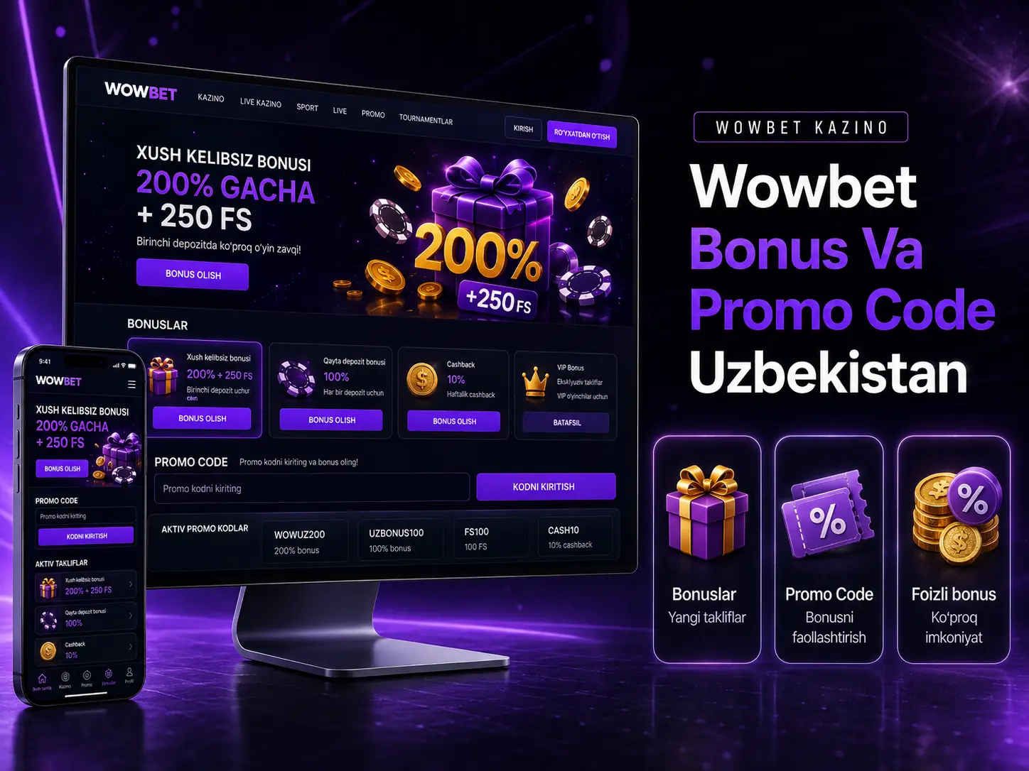 Wowbet Bonus Va Promo Code Uzbekistan