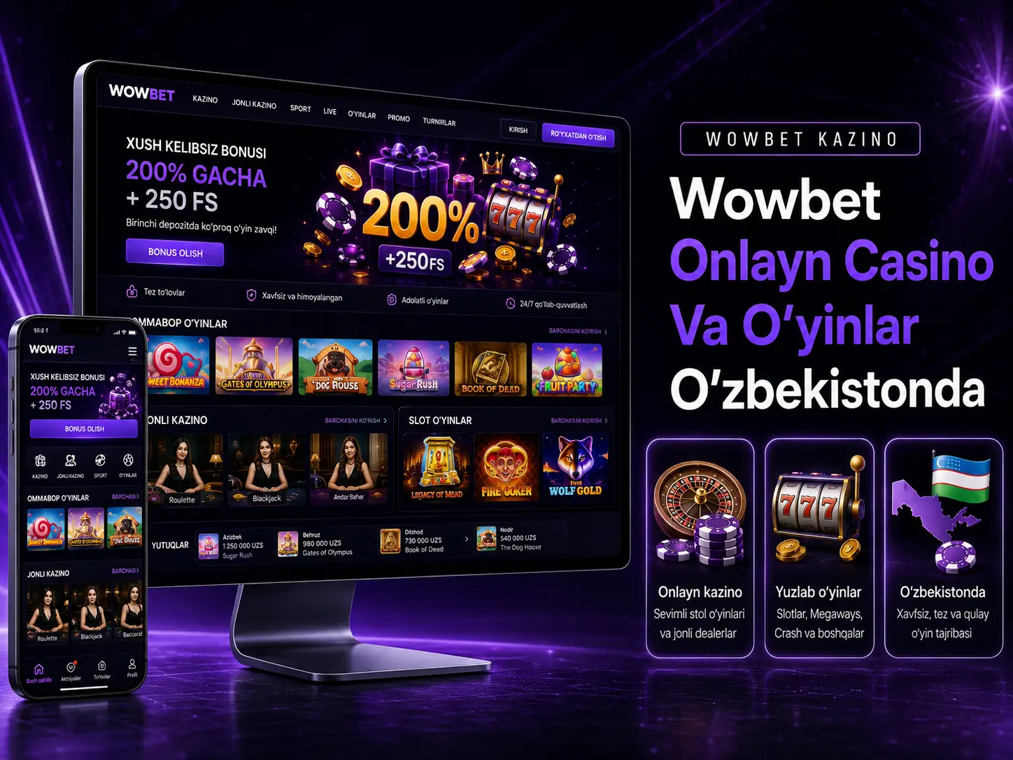 Wowbet Onlayn Casino Va O'yinlar O'zbekistonda